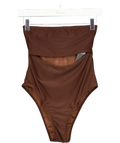 4th & Reckless Chocolate Brown Bandeau Swimsuit UK 8
