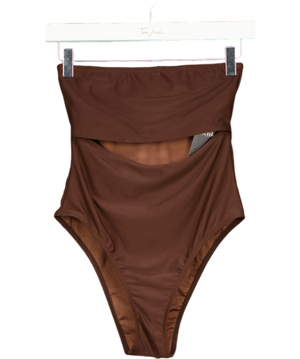 4th & Reckless Chocolate Brown Bandeau Swimsuit UK 8