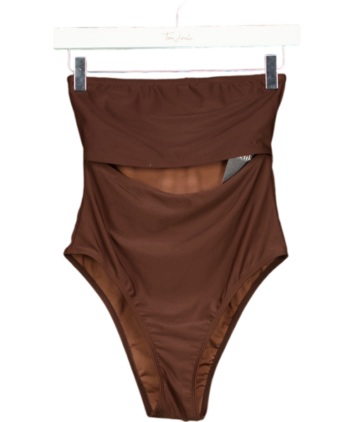 4th & Reckless Chocolate Brown Bandeau Swimsuit UK 8
