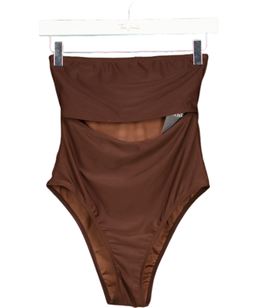 4th & Reckless Chocolate Brown Bandeau Swimsuit UK 8