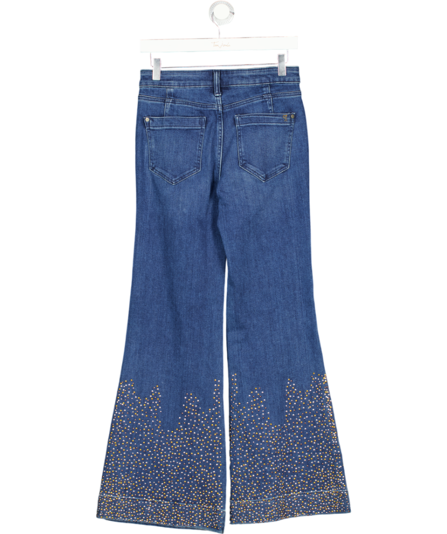 ANTHROPOLOGIE Blue Pilcro Embellished Flare Jeans W26