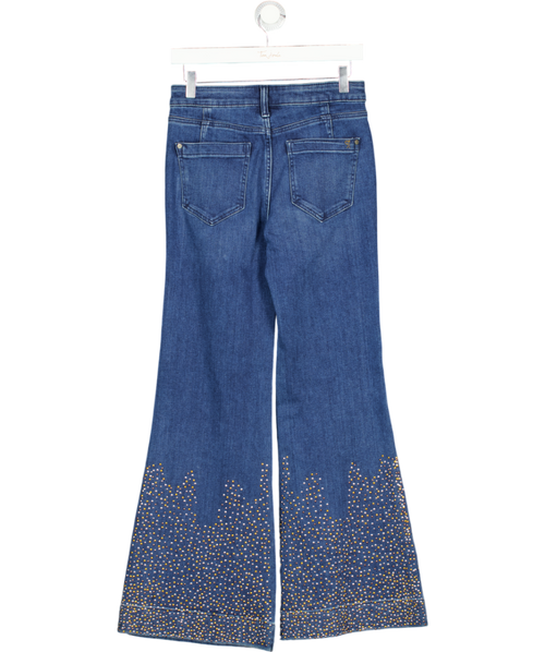 ANTHROPOLOGIE Blue Pilcro Embellished Flare Jeans W26