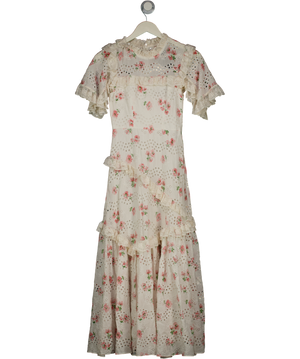 Needle & Thread Cream Desert Rose Cotton-lace Ballerina Dress UK 4