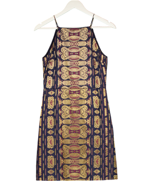 Tory Burch Metallic Jacquard Square Neck Mini Dress UK 6