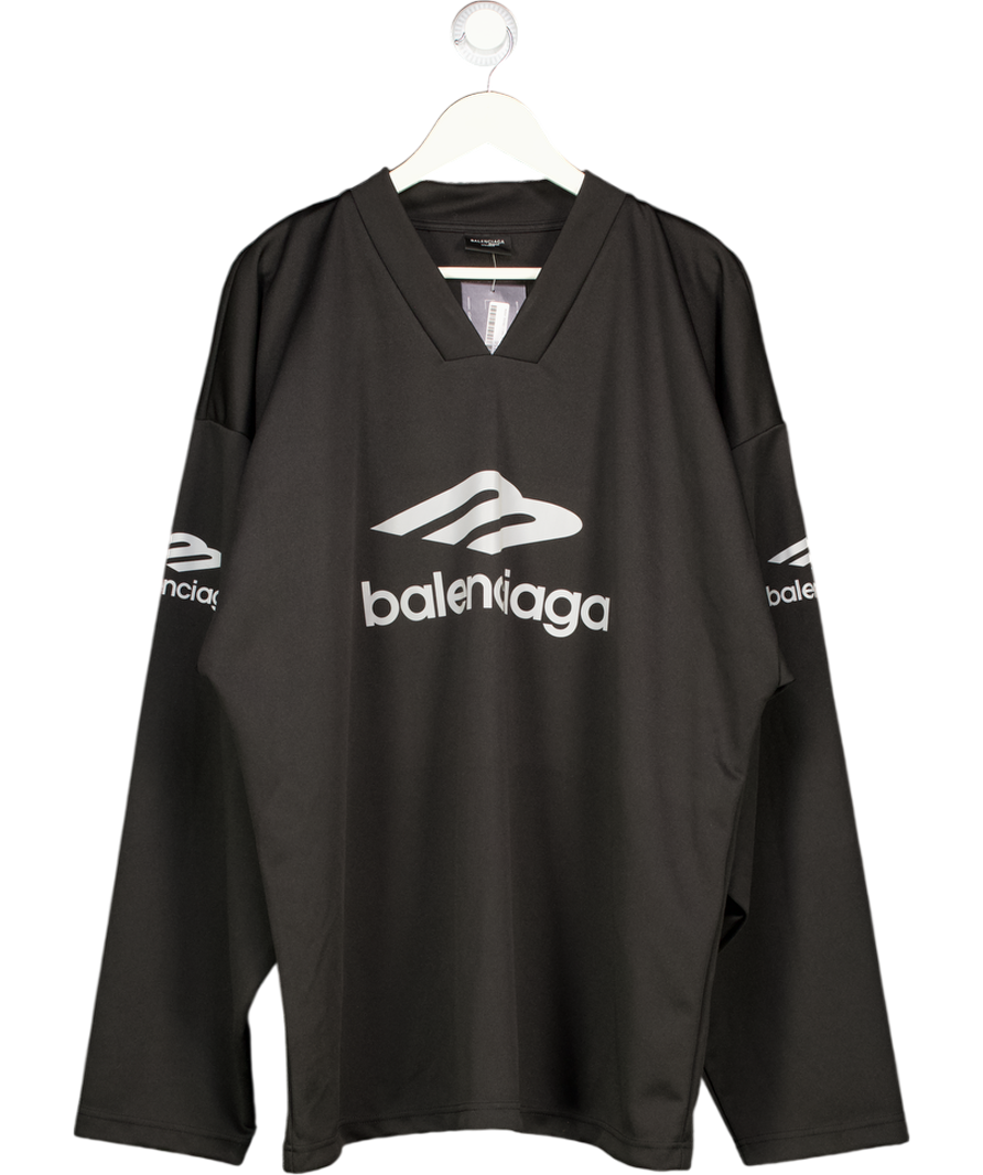 Balenciaga Black 3b Sports Icon Oversized Top UK S