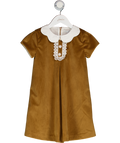 BEATRICE & GEORGE Brown Velvet Embellished Button Occasion Dress 8 Years