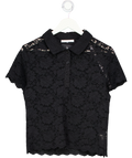 TREATS STUDIOS Black Short Sleeve Lace Shirt UK S