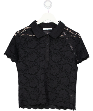 TREATS STUDIOS Black Short Sleeve Lace Shirt UK S