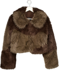 HOUSE OF SUNNY X Big Bang Brown Faux Fur Jacket UK XS/S