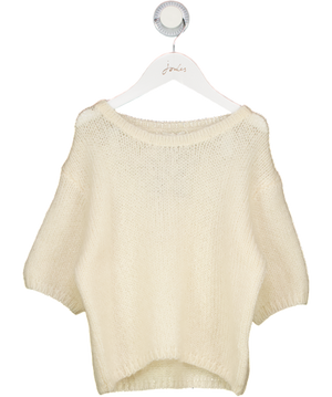 BELLE ENFANT Cream Kid Mohair Blend Knit Top 5-6Years