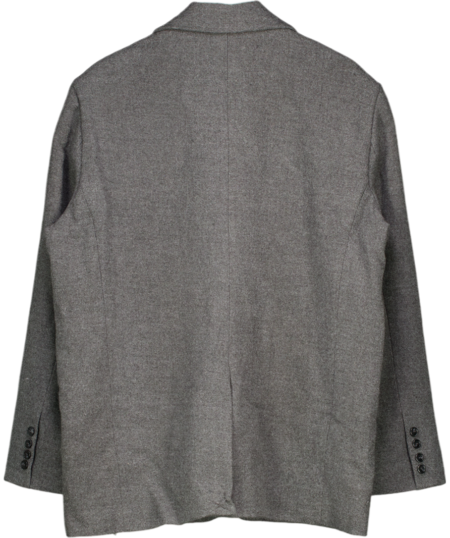 Aria Cove Grey Oversized Wool Look Dropped Shoulder Blazer In Charcoal UK 16