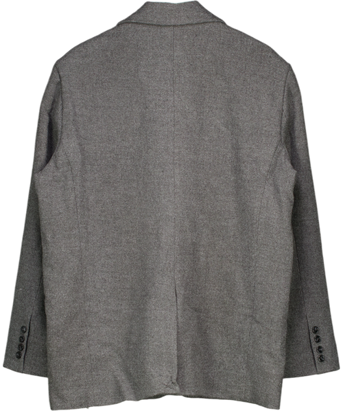 Aria Cove Grey Oversized Wool Look Dropped Shoulder Blazer In Charcoal UK 16
