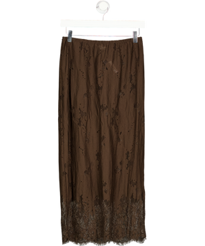 H&M Edition Brown Sheer Lace Skirt UK S
