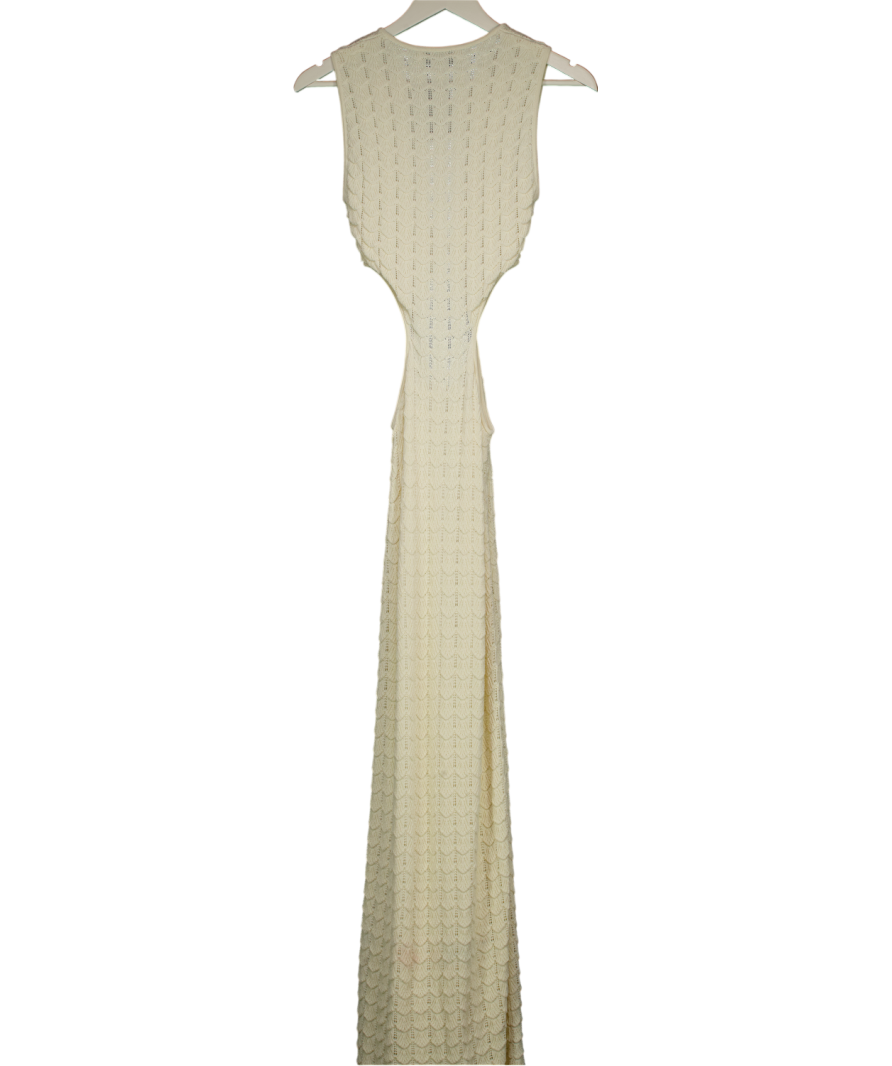 MISHA Cream Esther Knit Maxi Dress UK S