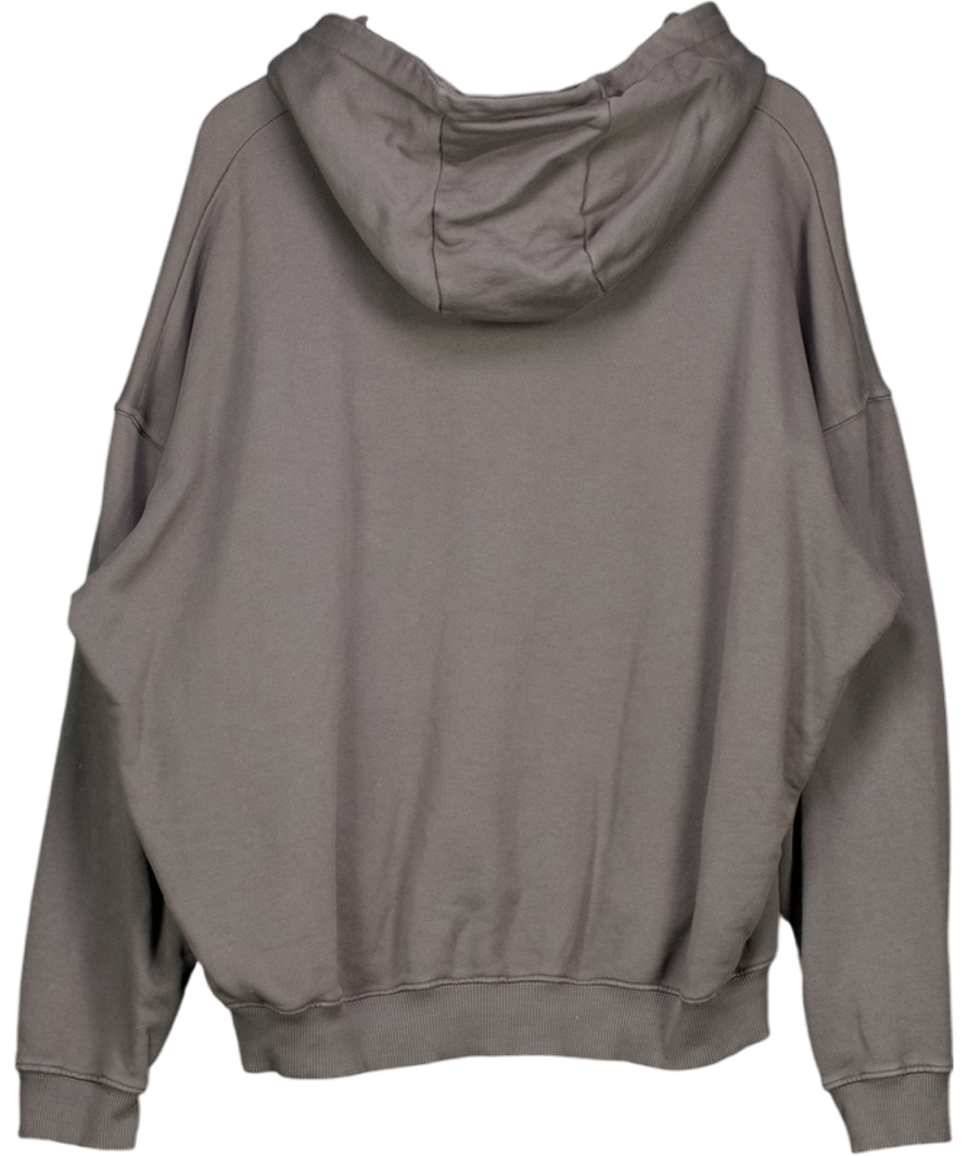 ADANOLA Grey Oversize Logo Hoodie UK M