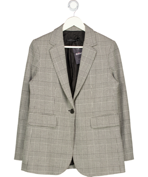 ZARA Black Check Single Breasted Blazer UK L