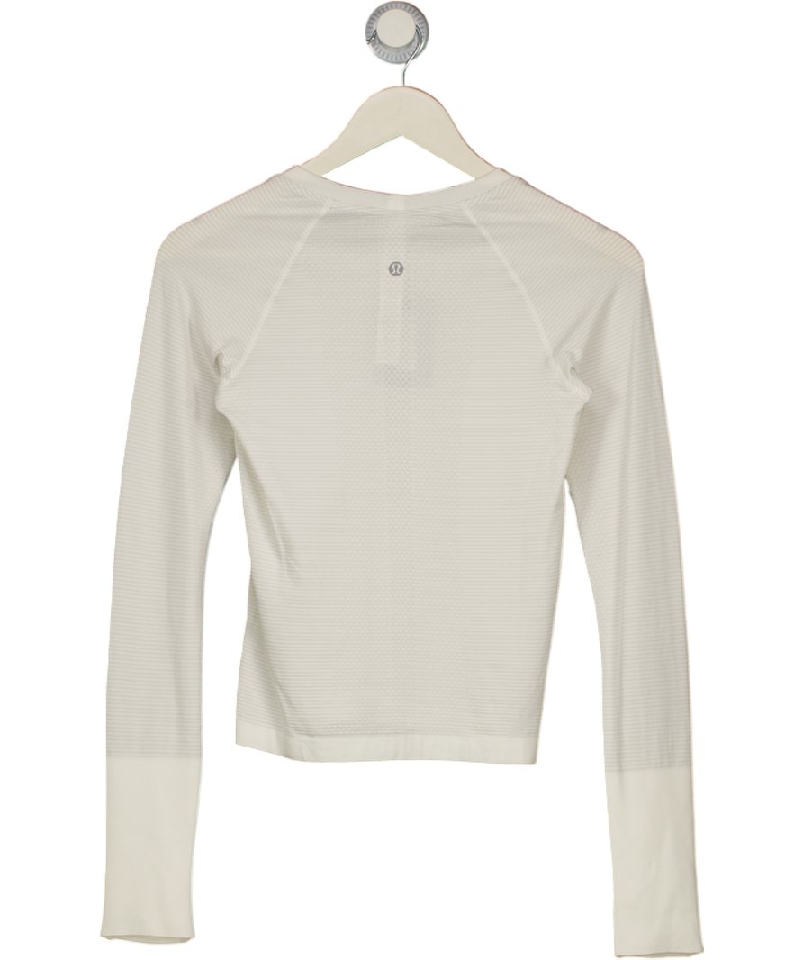 LULULEMON White Long Sleeve Running Top Us4 UK 8