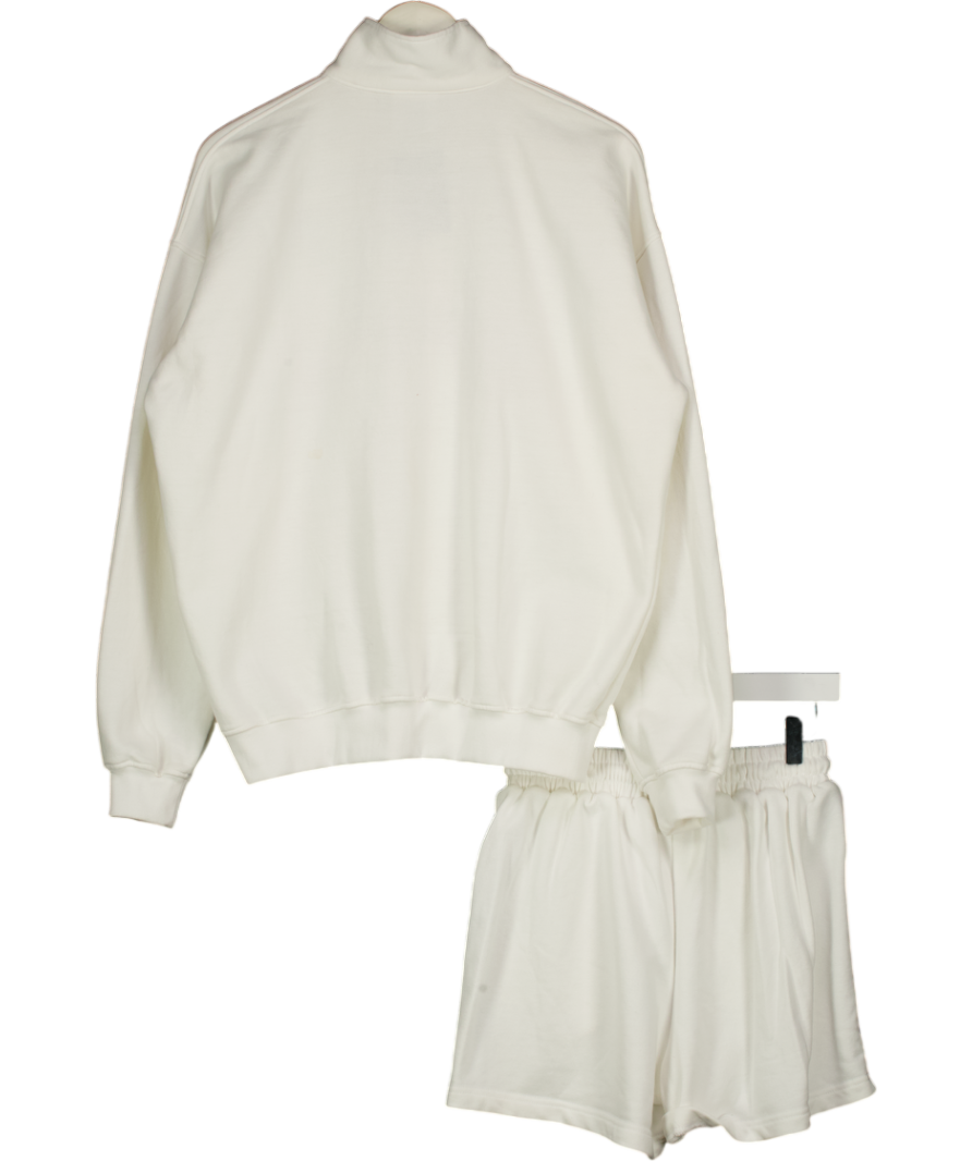 MIAMI PITSTOP 2-piece White Oversize Zip Sweatshirt (uk Xs/s) And Shorts UK M