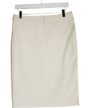 CHRISTIAN DIOR Cream Stretch Denim Pencil Skirt Fr40 UK 12