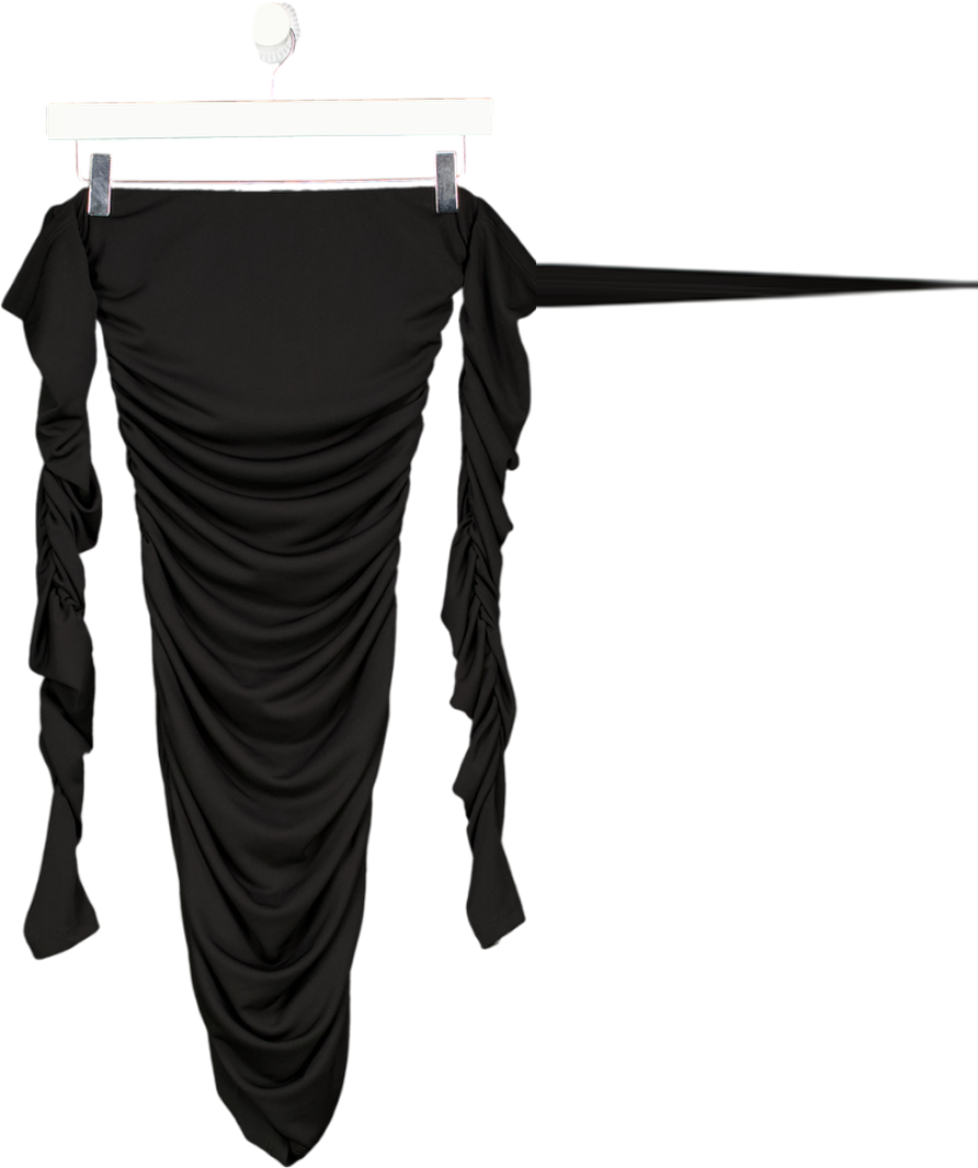 THE ANDANAME Black Linda Strapless Sleeve Detailed Mini Dress It38 UK 8