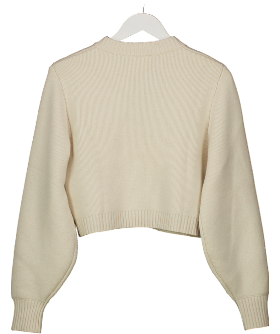 almada label Zozo Cashmere / Merino Wool Blend Cardigan, Cream UK XS
