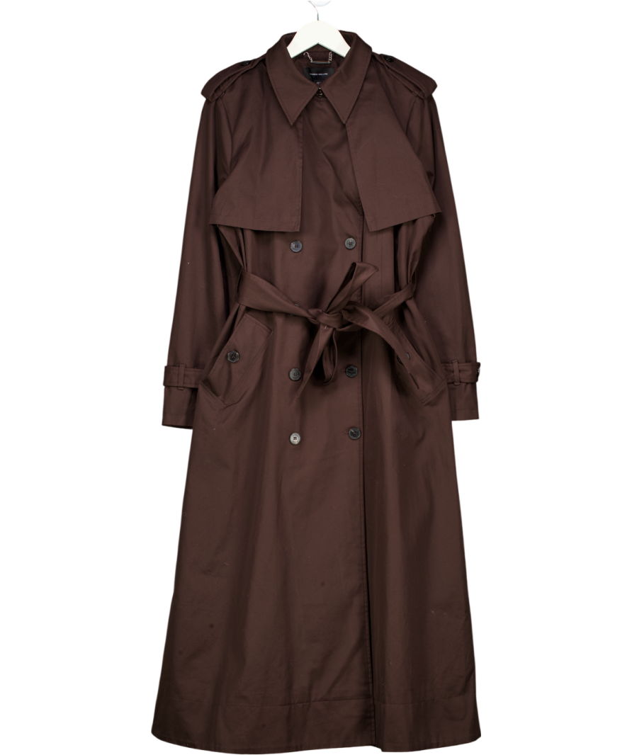 Karen Millen Chocolate Brown Classic Trench Coat UK 12