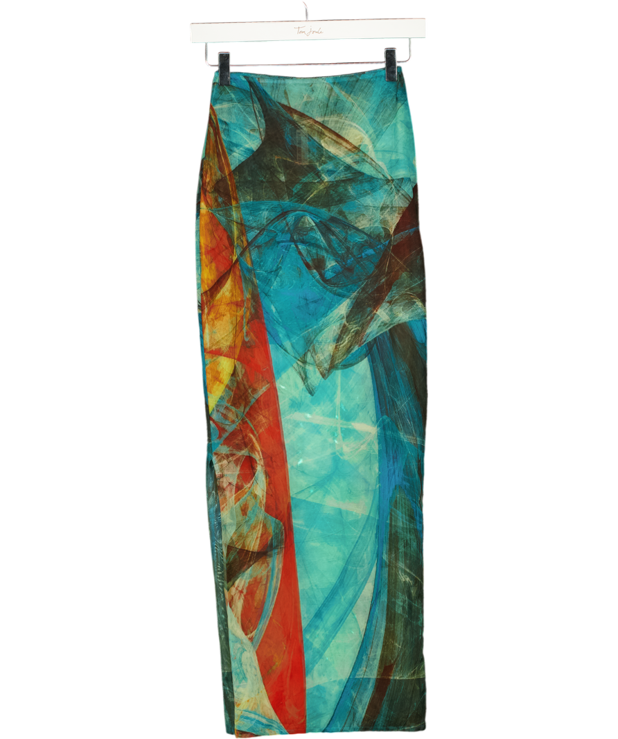 FARAI LONDON Multicoloured Mesh Maxi Skirt UK XS