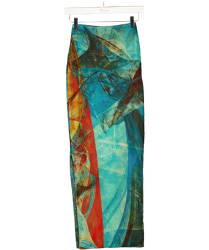 FARAI LONDON Multicoloured Mesh Maxi Skirt UK XS