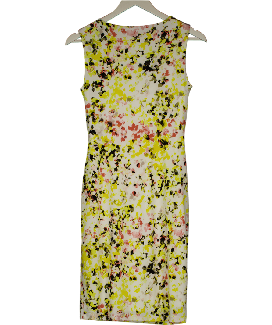 EPISODE Yellow Floral Dress With Gold Buckle Detail UK XS