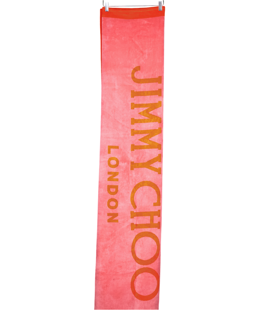 Jimmy Choo Pink Beach Towel With Logo One Size