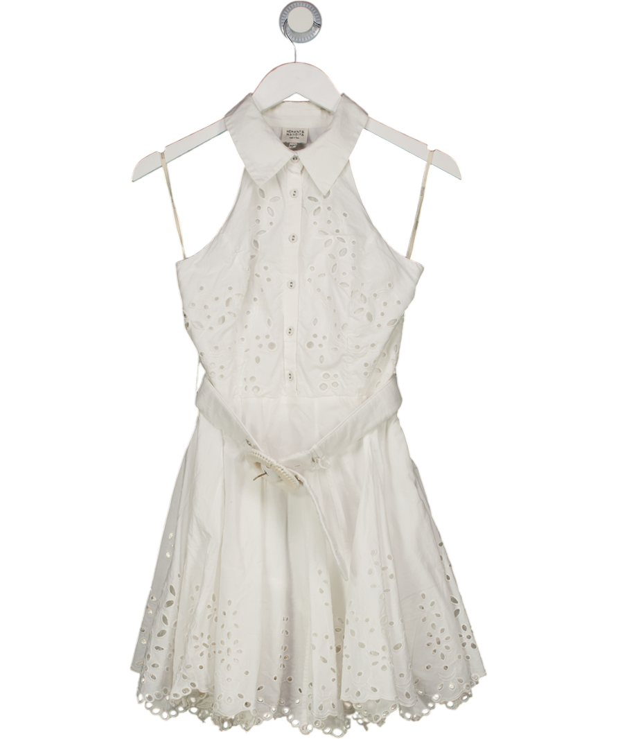 Hemant & Nandita White Floral Maxi Dress UK S