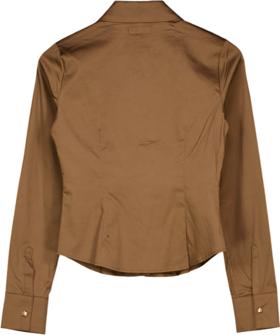 DAIRY BOY Brown Embroidered Western Style Shirt Us2 UK 6