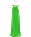 L'IDEE Apple Green Satin Sunray Pleat Mini Dress UK 8