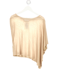 MANGO Brown Sheer Short Sleeve Top UK S