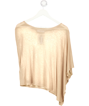 MANGO Brown Sheer Short Sleeve Top UK S