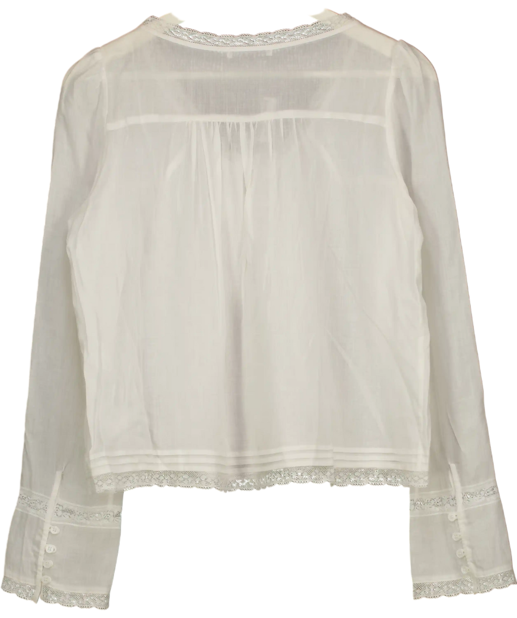 Rure White Long Sleeve Top UK S