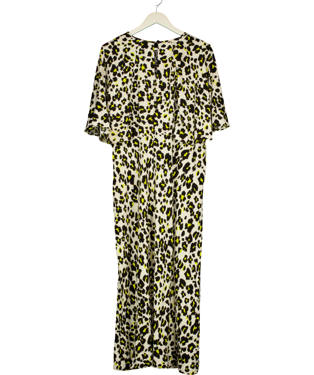 M&S Collection Cream /  Yellow Leopard Print Midaxi Tea Dress UK 22