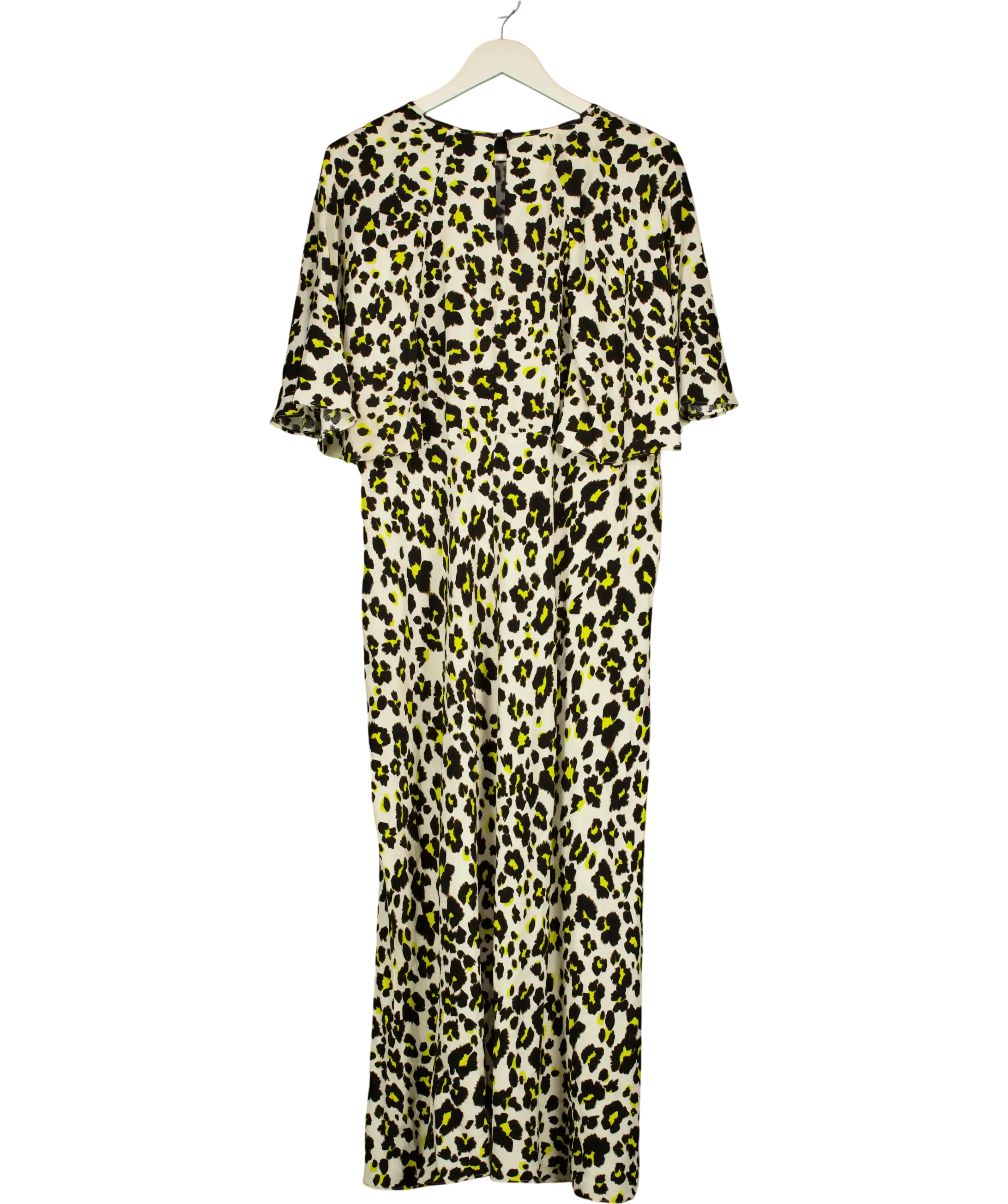 M&S Collection Cream /  Yellow Leopard Print Midaxi Tea Dress UK 22
