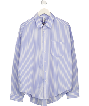 COLLUSION Blue & White Striped Oversize Shirt UK M
