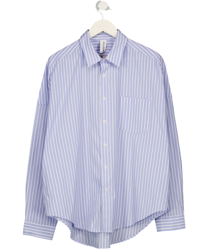 COLLUSION Blue & White Striped Oversize Shirt UK M
