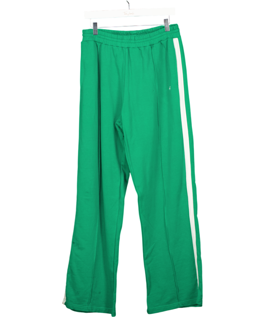 4th & Reckless Green Fergie 100% Cotton Wide Leg Branded Joggers UK M
