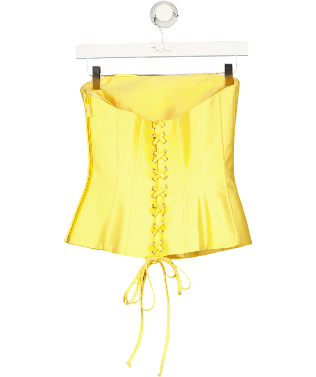 ROSAMOSARIO Yellow Barbie Taffeta Corset UK XS
