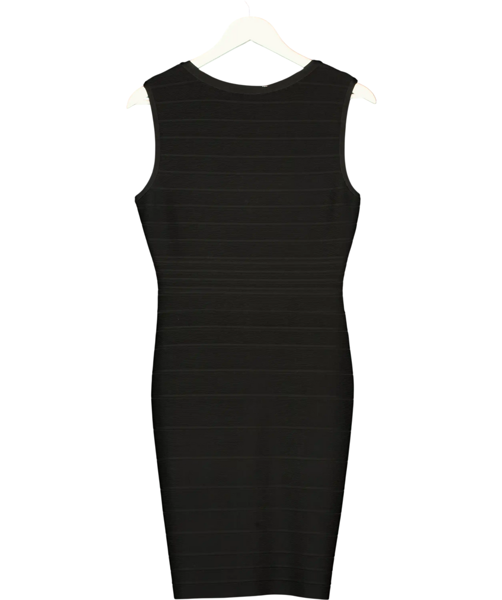 Herve Leger Black Zip Front Bandage Mini Dress  Uk 12-14 UK L