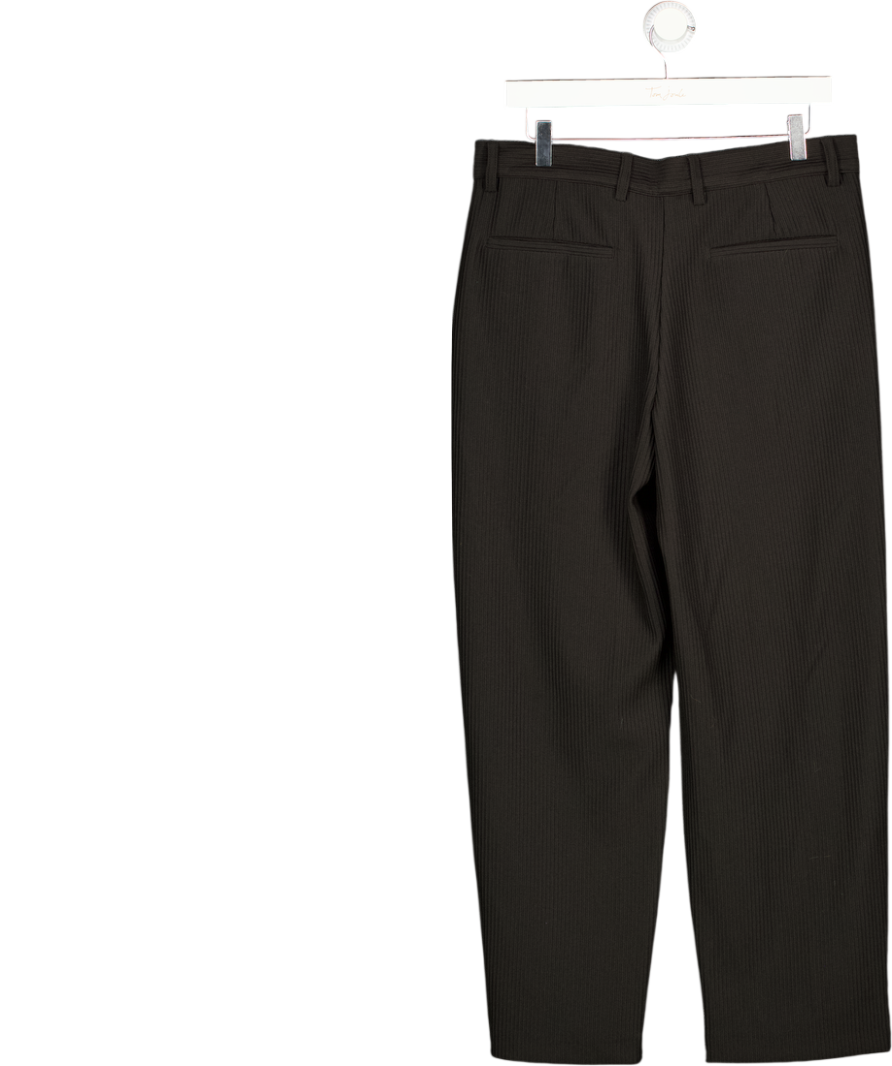 River Island Black Double Pleat Plisse Trousers W32