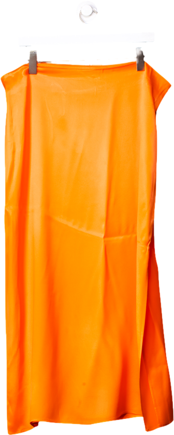 Boden Orange Satin Column Midi Skirt UK 18