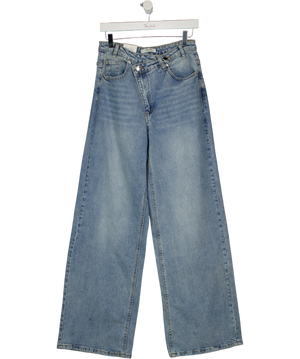 See See Blue Crossover Waist Wide Leg Jeans UK 10