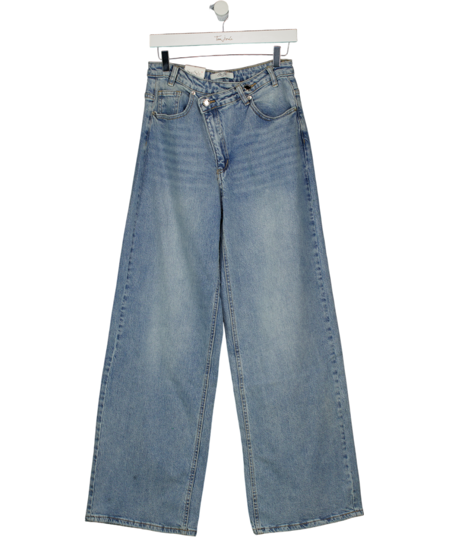 See See Blue Crossover Waist Wide Leg Jeans UK 10