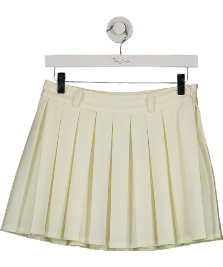 Meshki White Mura Pleated Mini Skirt UK S