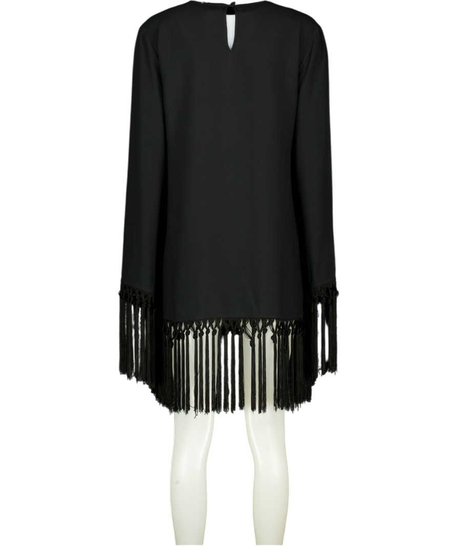TALLER MARMO Black Fringed Claudia Mini Dress It44 UK M