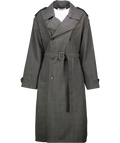 THE FRANKIE SHOP Grey Bleecker Plaid Trench Coat UK S